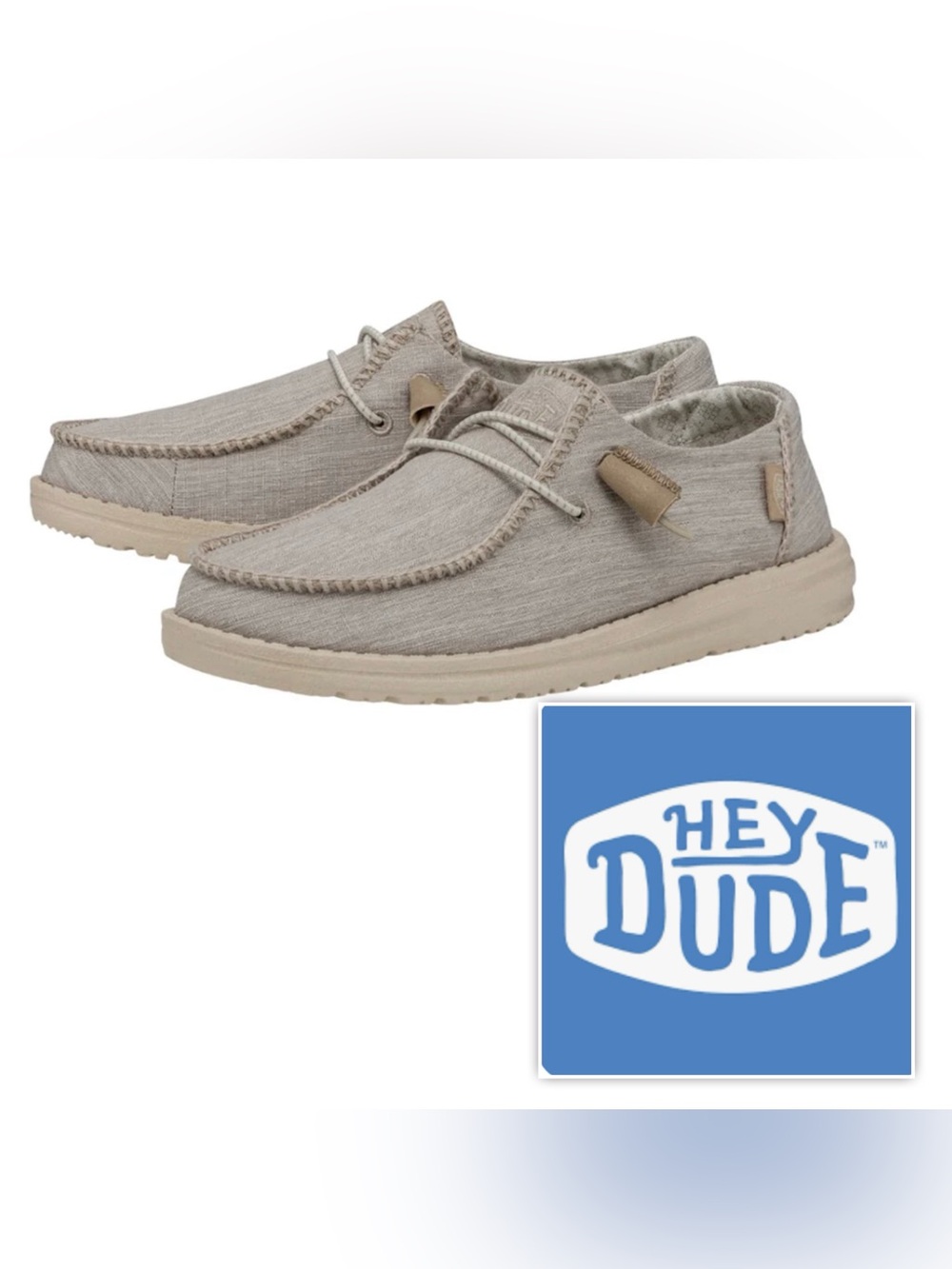 NEW Hey Dude Women 9 WENDY BOHO STITCH LATTE Slip-On Shoes sneakers comfy flats